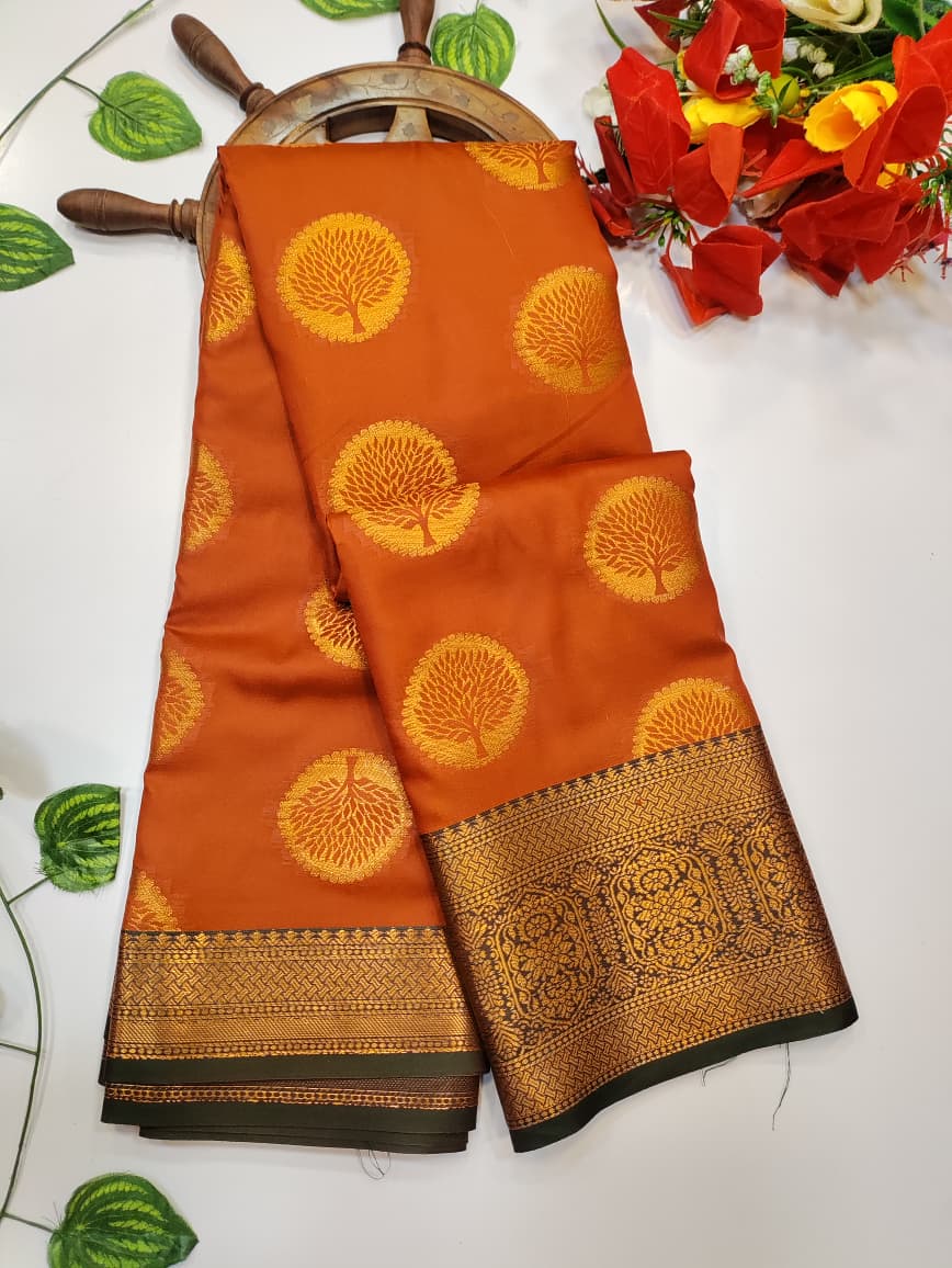 Rust Orange Saree RG57
