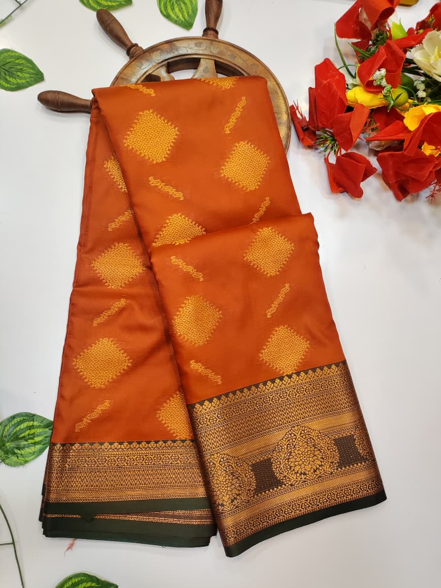 Rust Orange Saree RG59