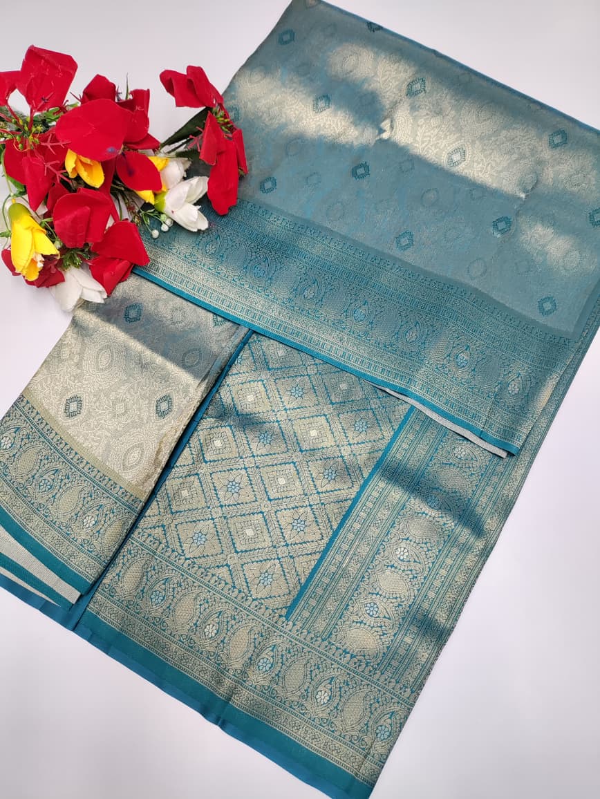 Premium Wedding Korvai Tissue saree for women featuring rich traditional bridal design in elegant tissue fabric suitable for weddings muhurtham and festive occasions