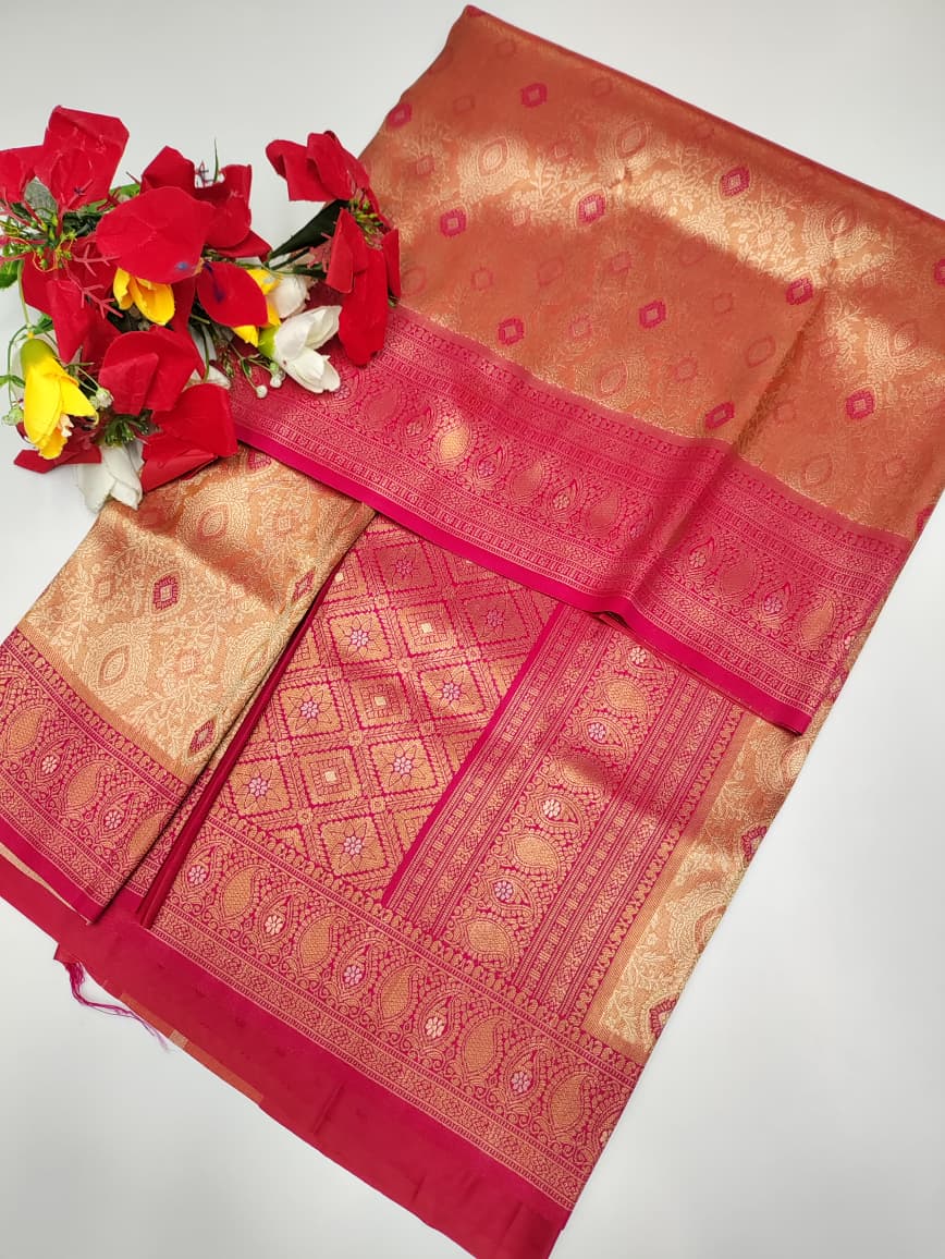 Premium Wedding Korvai Tissue saree for women featuring rich traditional bridal design in elegant tissue fabric suitable for weddings muhurtham and festive occasions