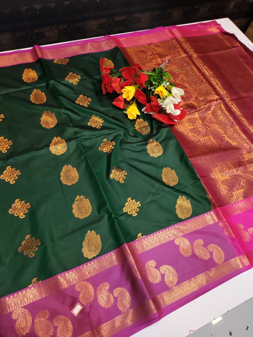 Vani Soft Silk Collection saree in elegant traditional soft silk design for wedding and festive wear from Sri Sakthi Pugazh Tex Salem Tamil Nadu