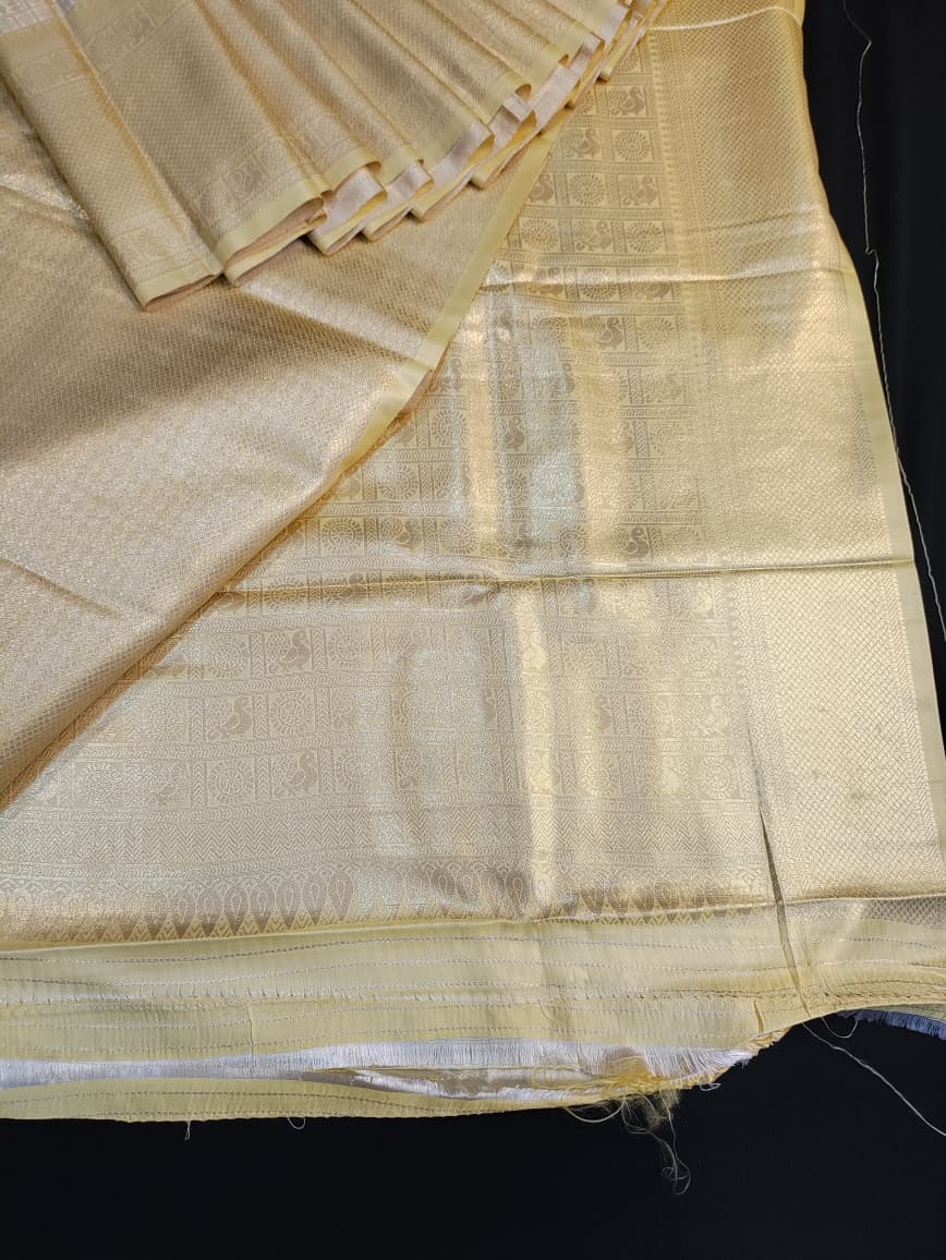 Traditional Nangai Satin Silk saree for Onam celebration and party wear