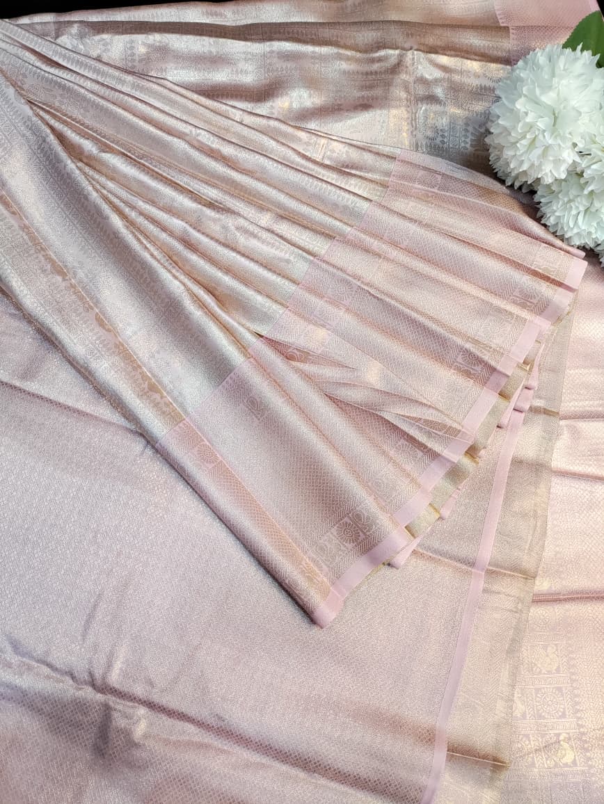 Premium Nangai Satin Silk saree for Onam festival and wedding wear