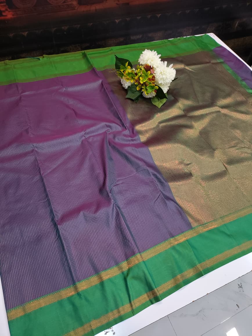 Varalakshmi Silk Zari Saree for Wedding Wear with Plain Blouse
