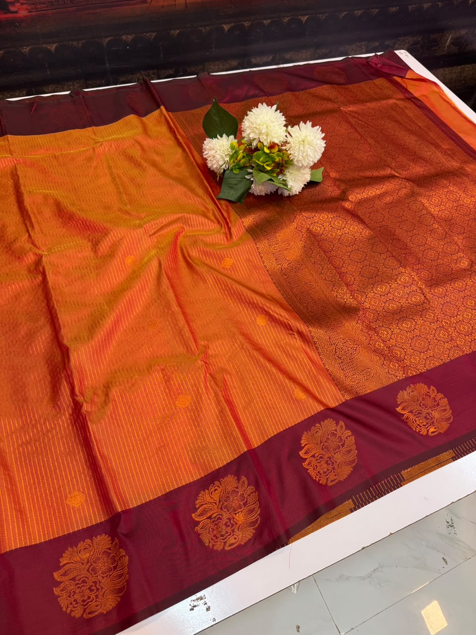 Varalakshmi Viratham Silk Zari Saree with Plain Blouse| VZ26