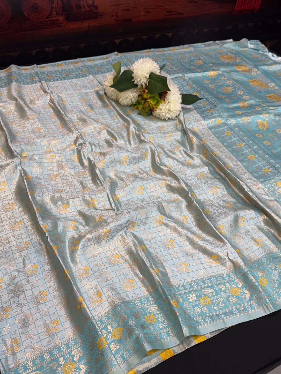 Nangai Satin Soft Saree with Jacquard Blouse for Party Wear