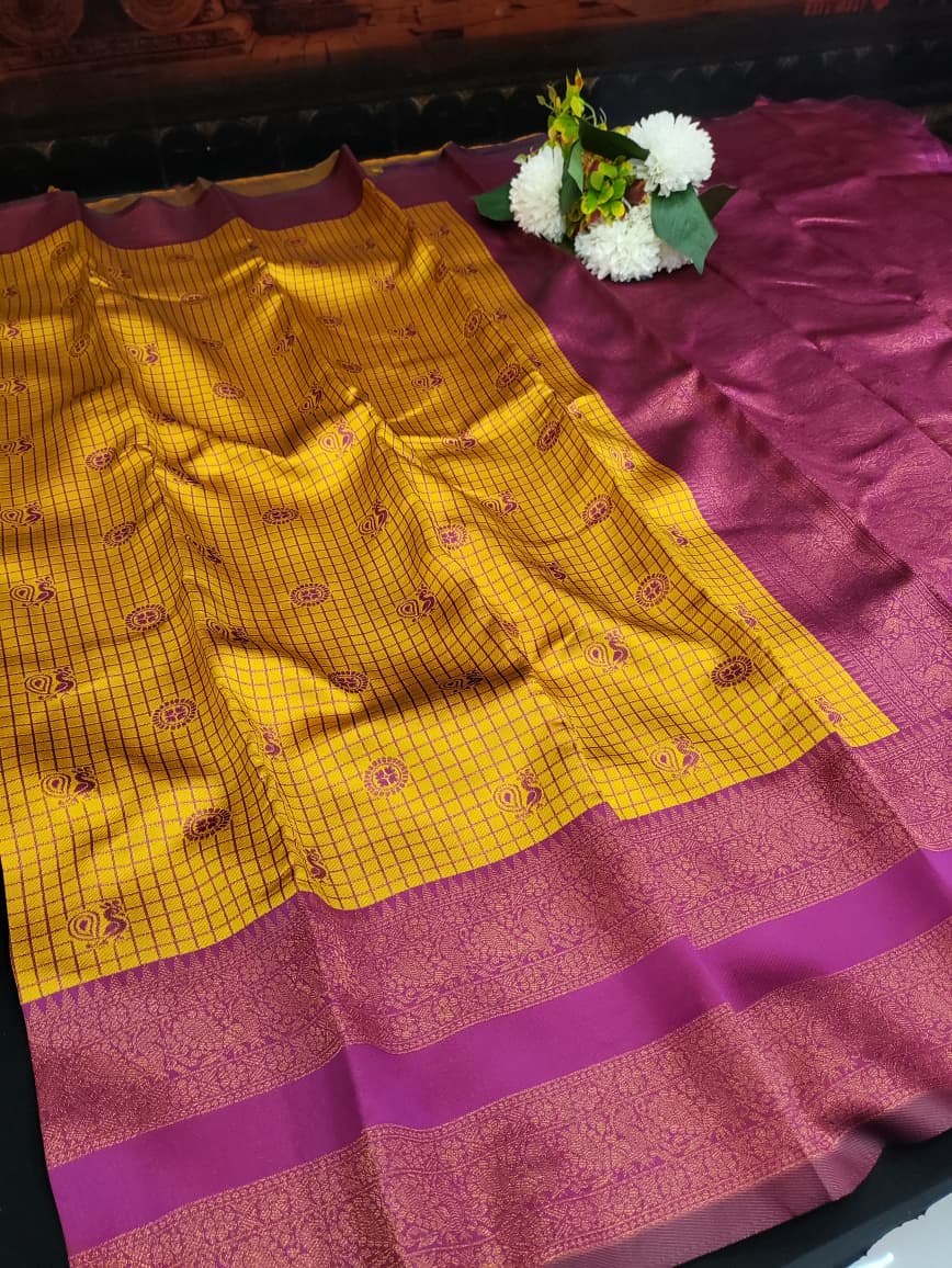 Retta Patta Pavishna Soft Silk Saree | Jacquard Blouse| RTP37
