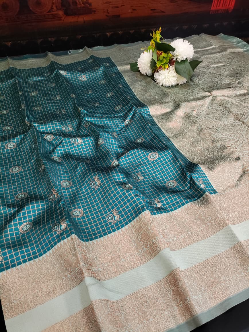 Retta Patta Pavishna Soft Silk Saree | Jacquard Blouse| RTP36
