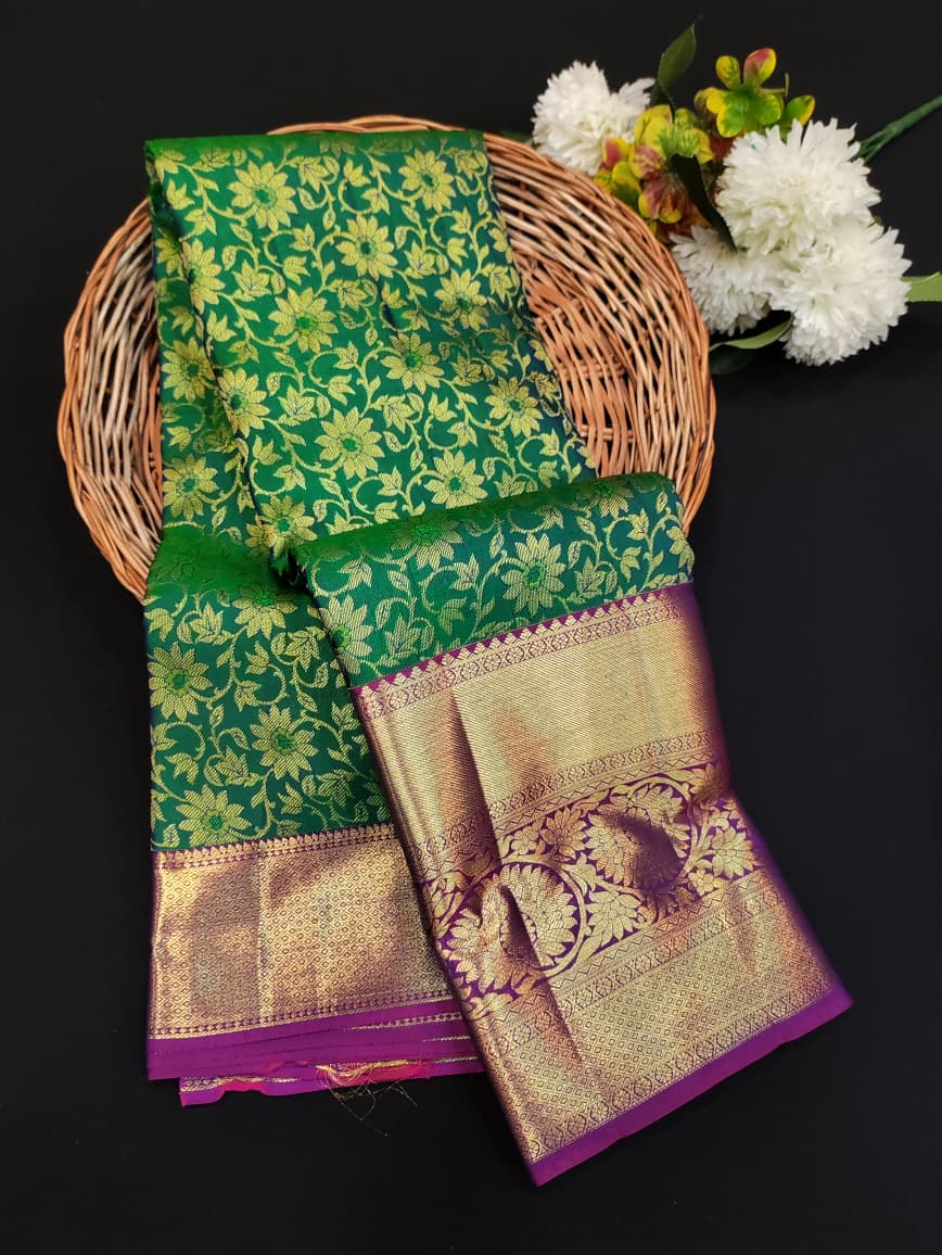 Classic Dark Green Pure Silk E107