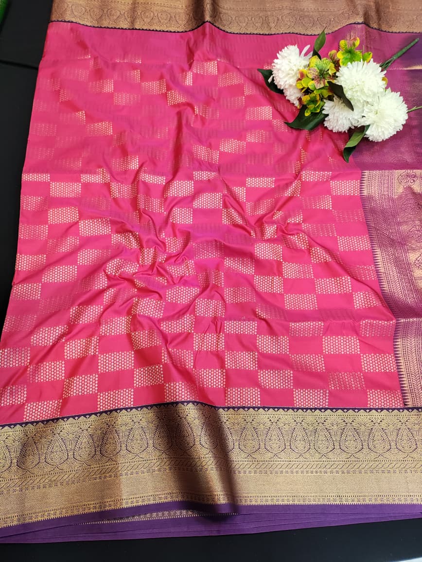 Offer Vennila Semi Silk Kanchi Border | Zari Work | ABC10