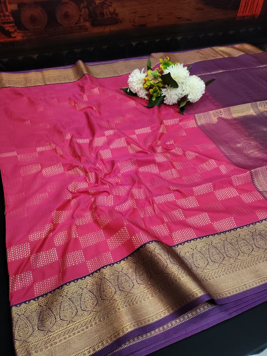 Offer Vennila Semi Silk Kanchi Border | Zari Work | ABC10