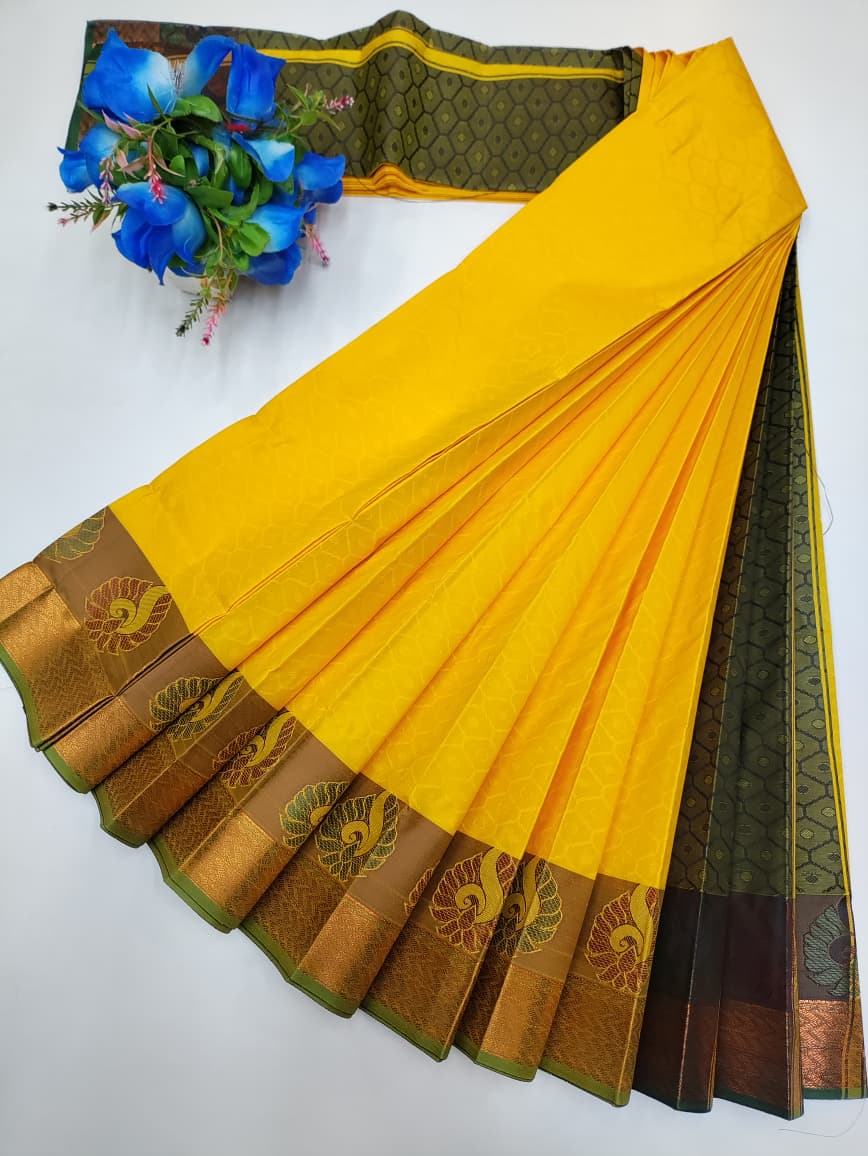 Premium Poontamil Soft Silk Saree with |Jacquard Blouse| PPC195