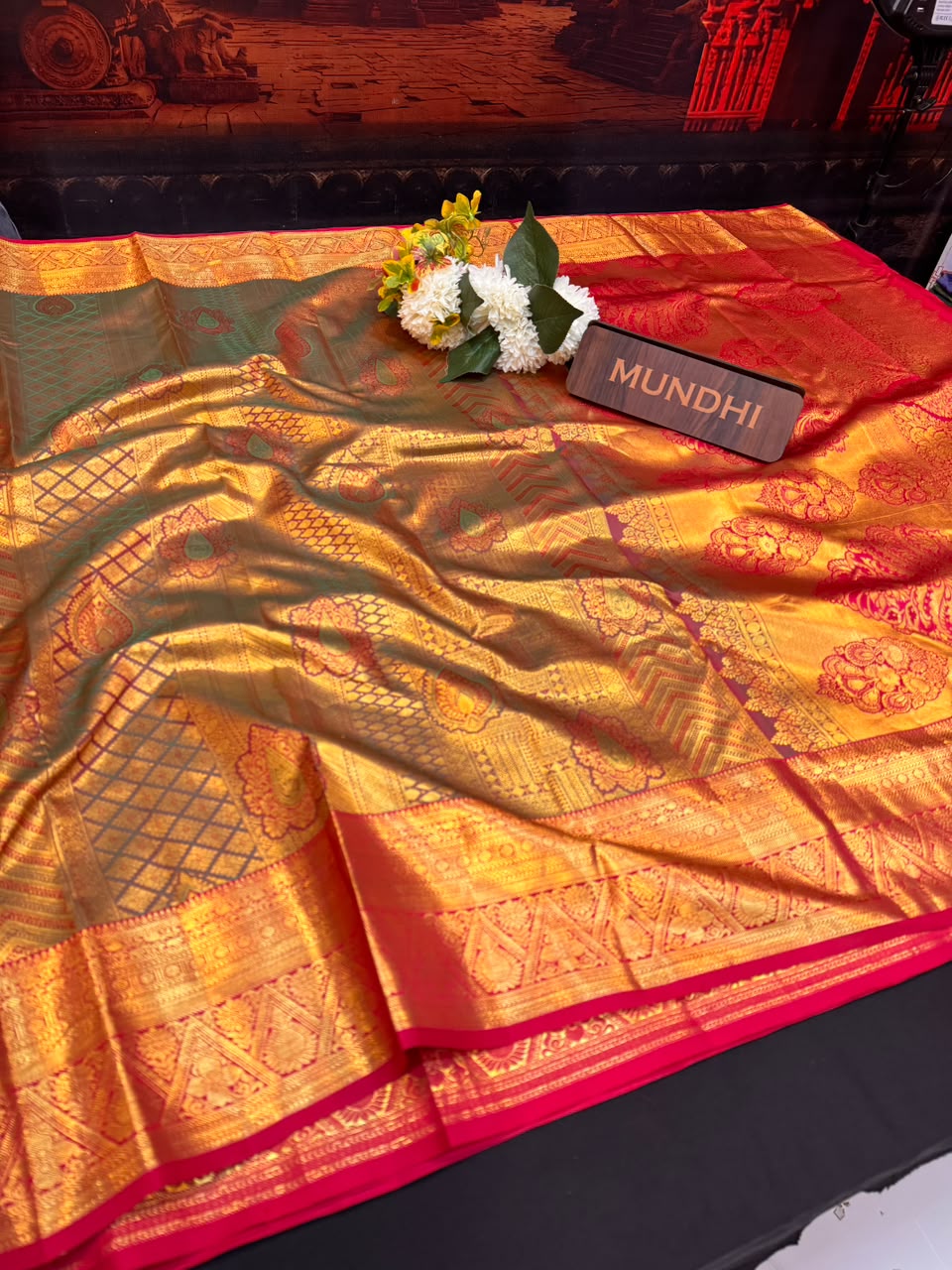 Kanmani Pattu Mix Wedding Saree – Elegant Traditional Silk Look| PW47