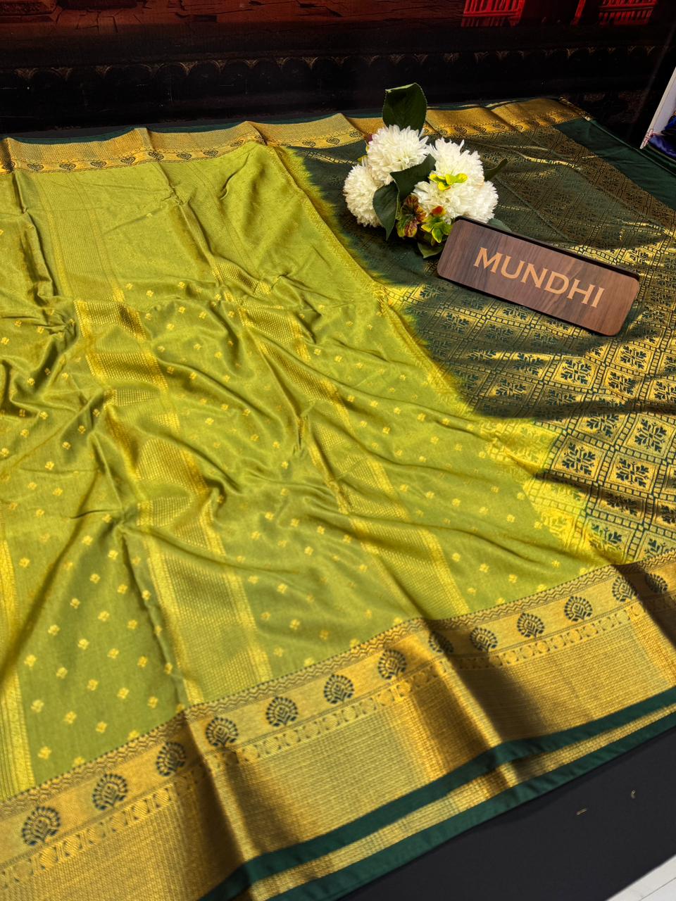 Vegan Silk Saree with |Zari Work for Women| VG07