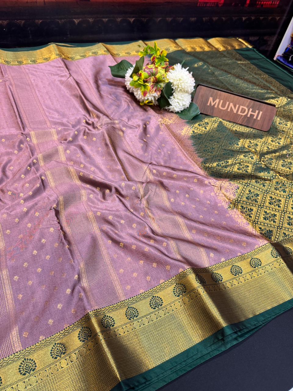 Vegan Silk Saree with |Zari Work for Women| VG09