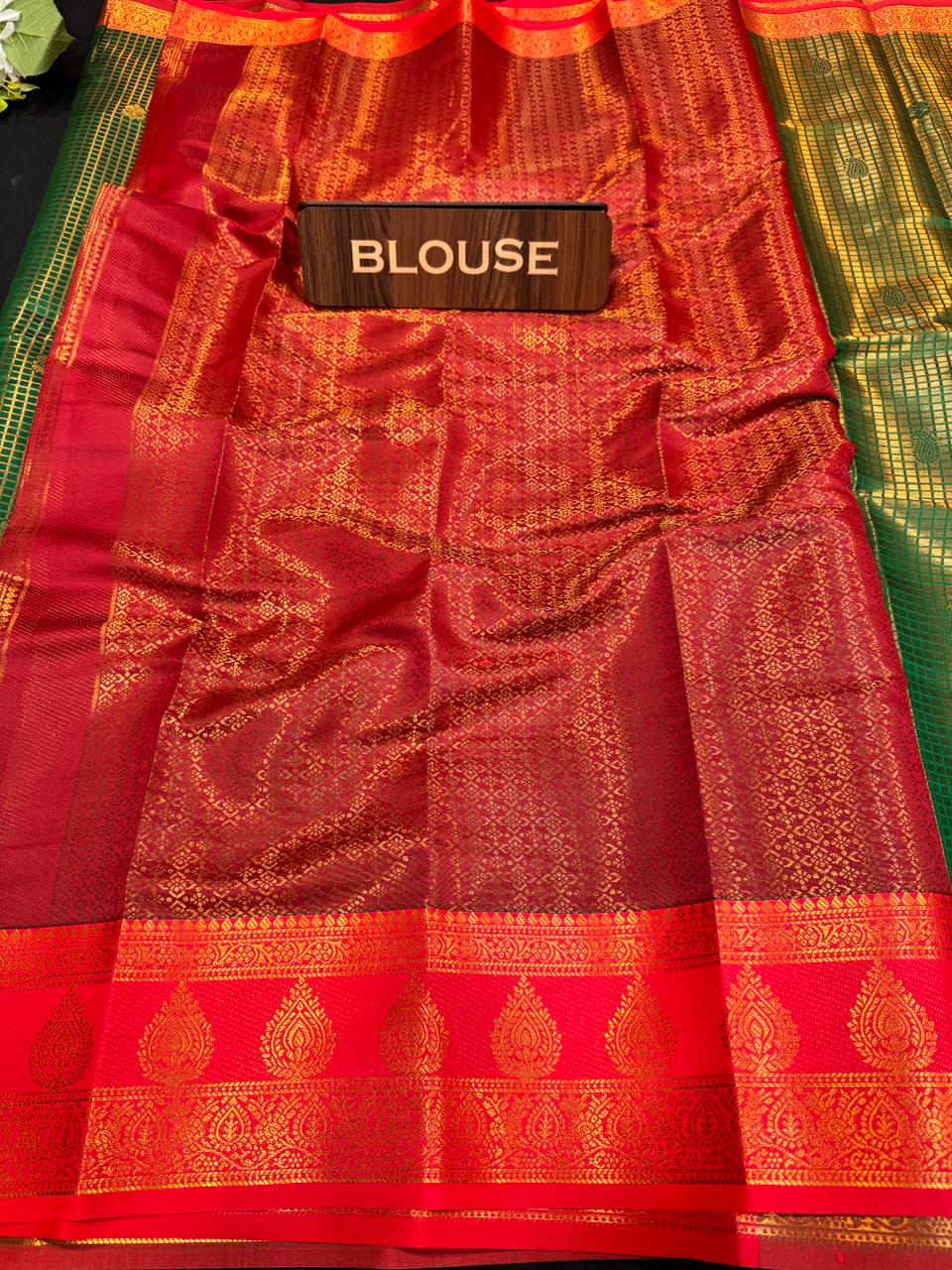 Mini Checked Vairaoosi Saree – Soft Silk Elegance| MK03