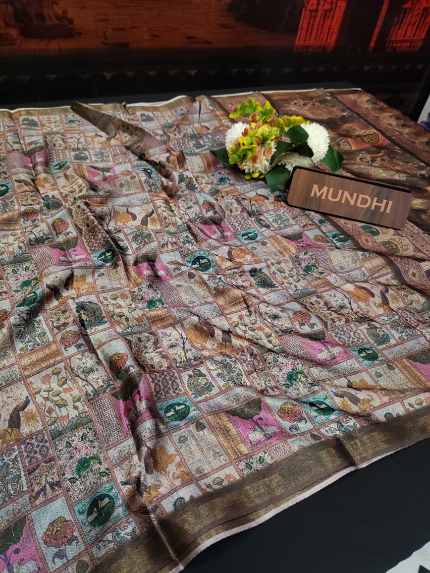 Indian Canvas Saree in Fancy Type fabric for wedding wear