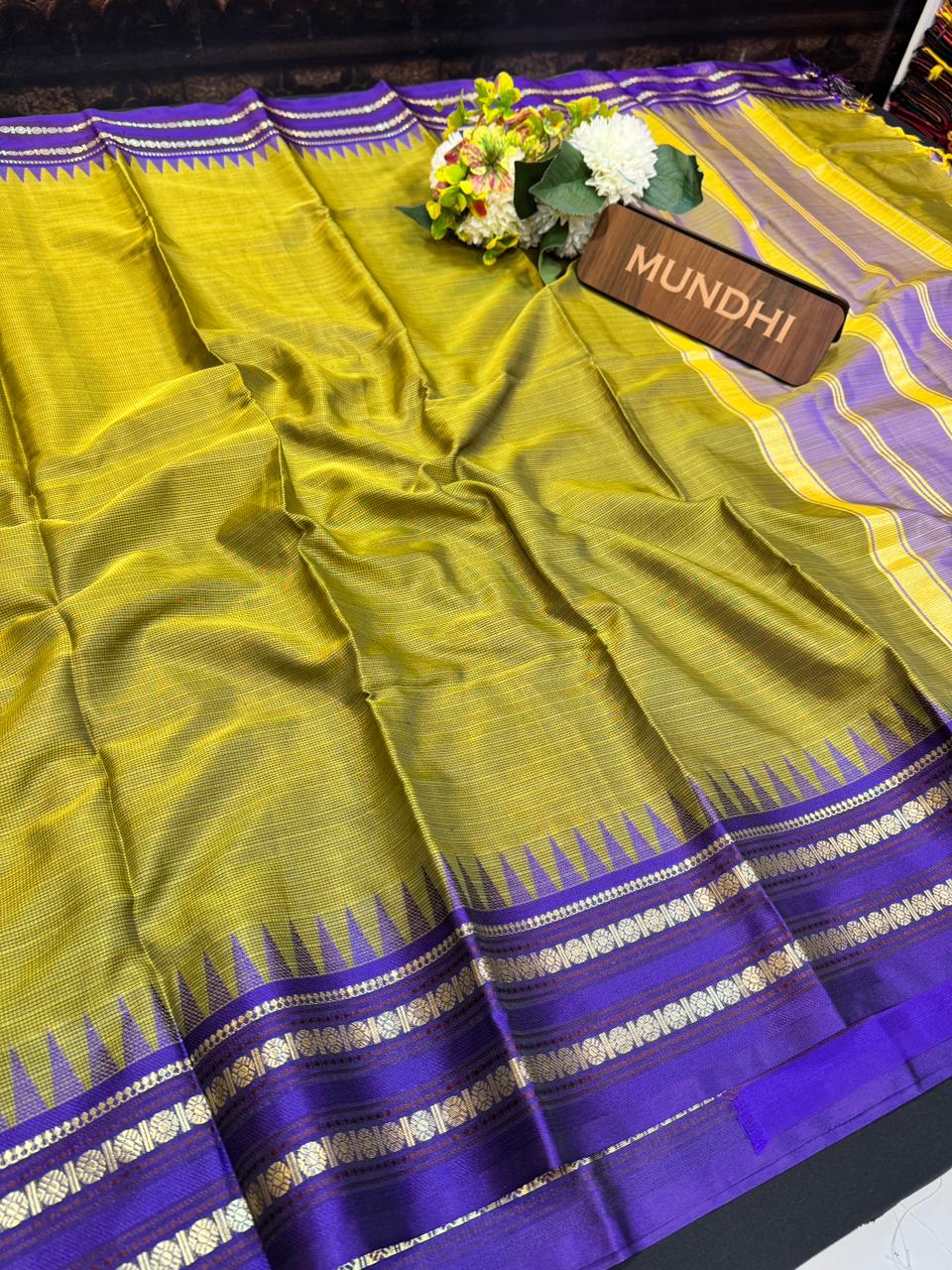 Temple Banarasi Raw Silk | Zari Work for Women | FV91