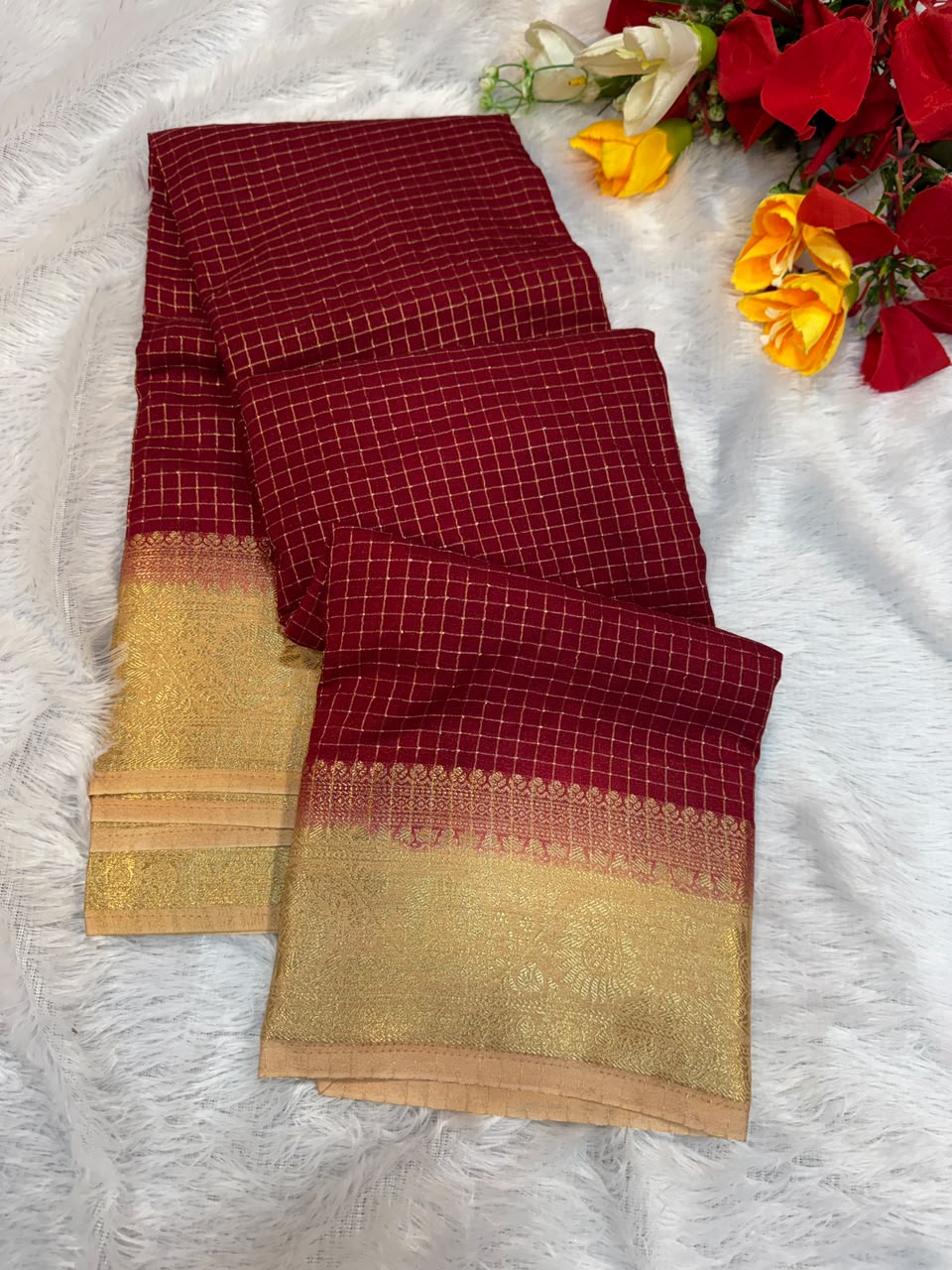Mysore Crepe Silk Saree | Zari Work | MCS33