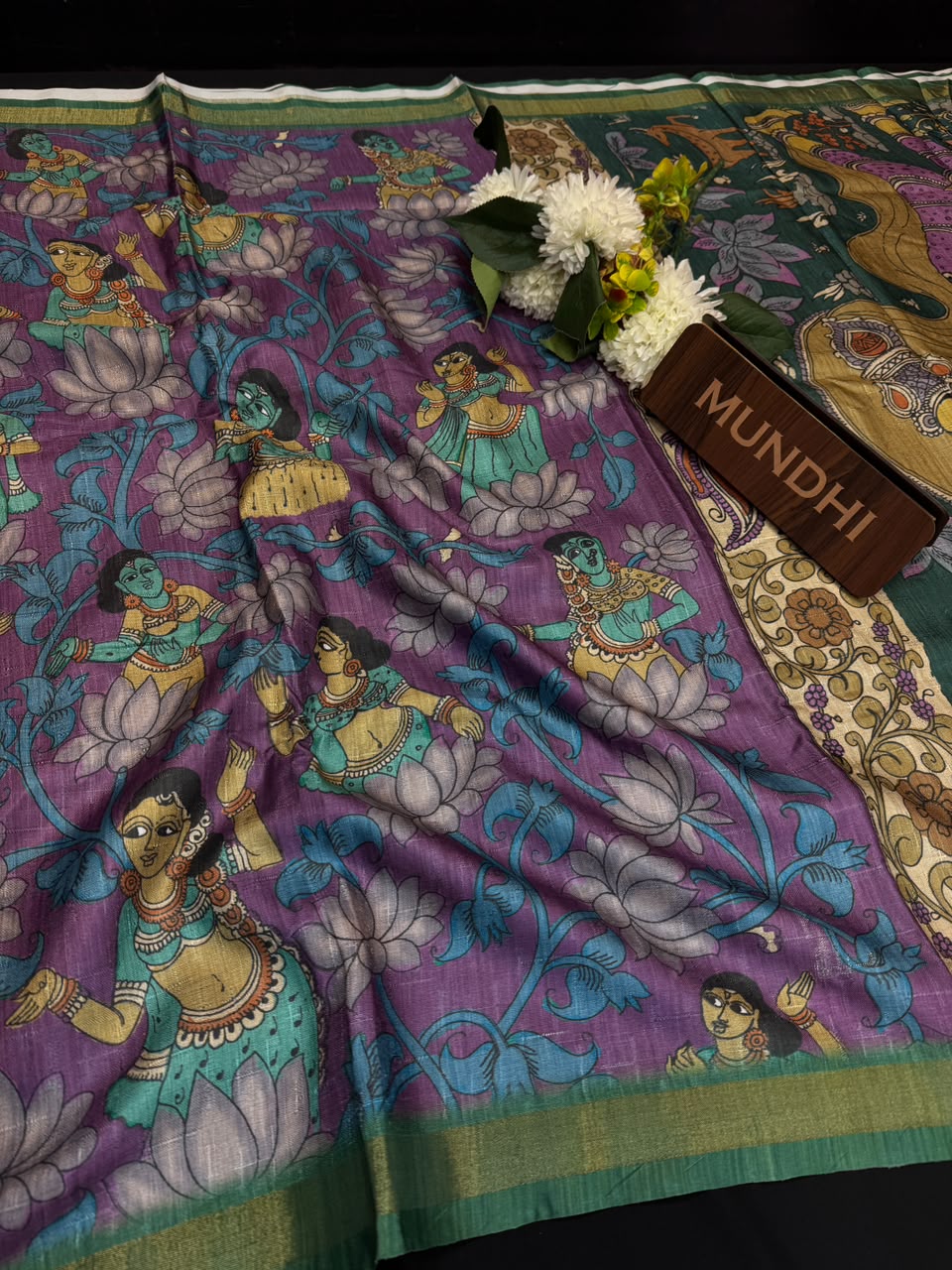 Siddhanth Motifs Kalmkari Silk Saree with Zari Work| MF01