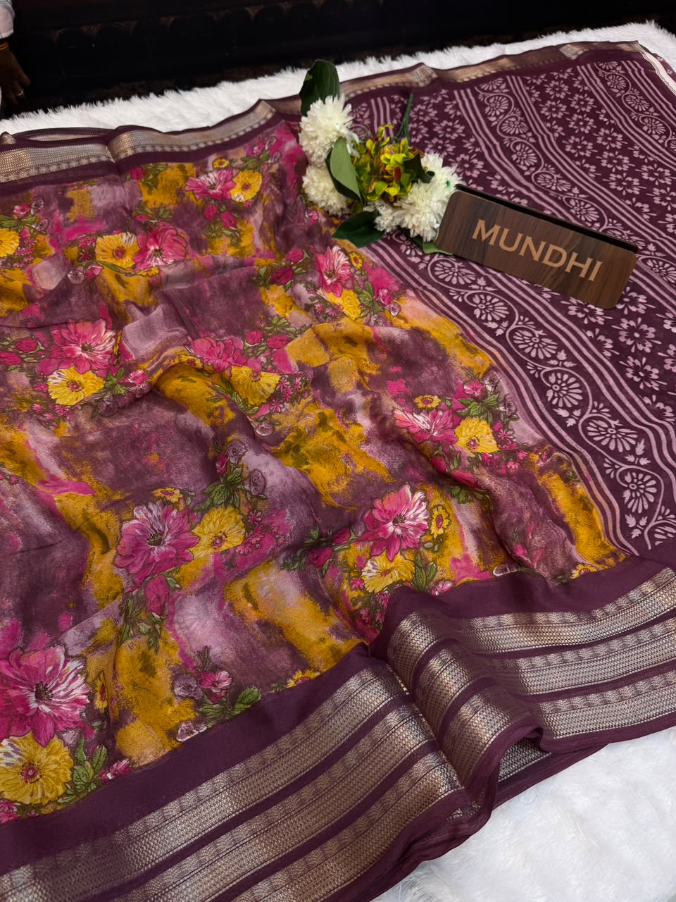 Dubai Style Fancy Silk Saree with Elegant Zari Work