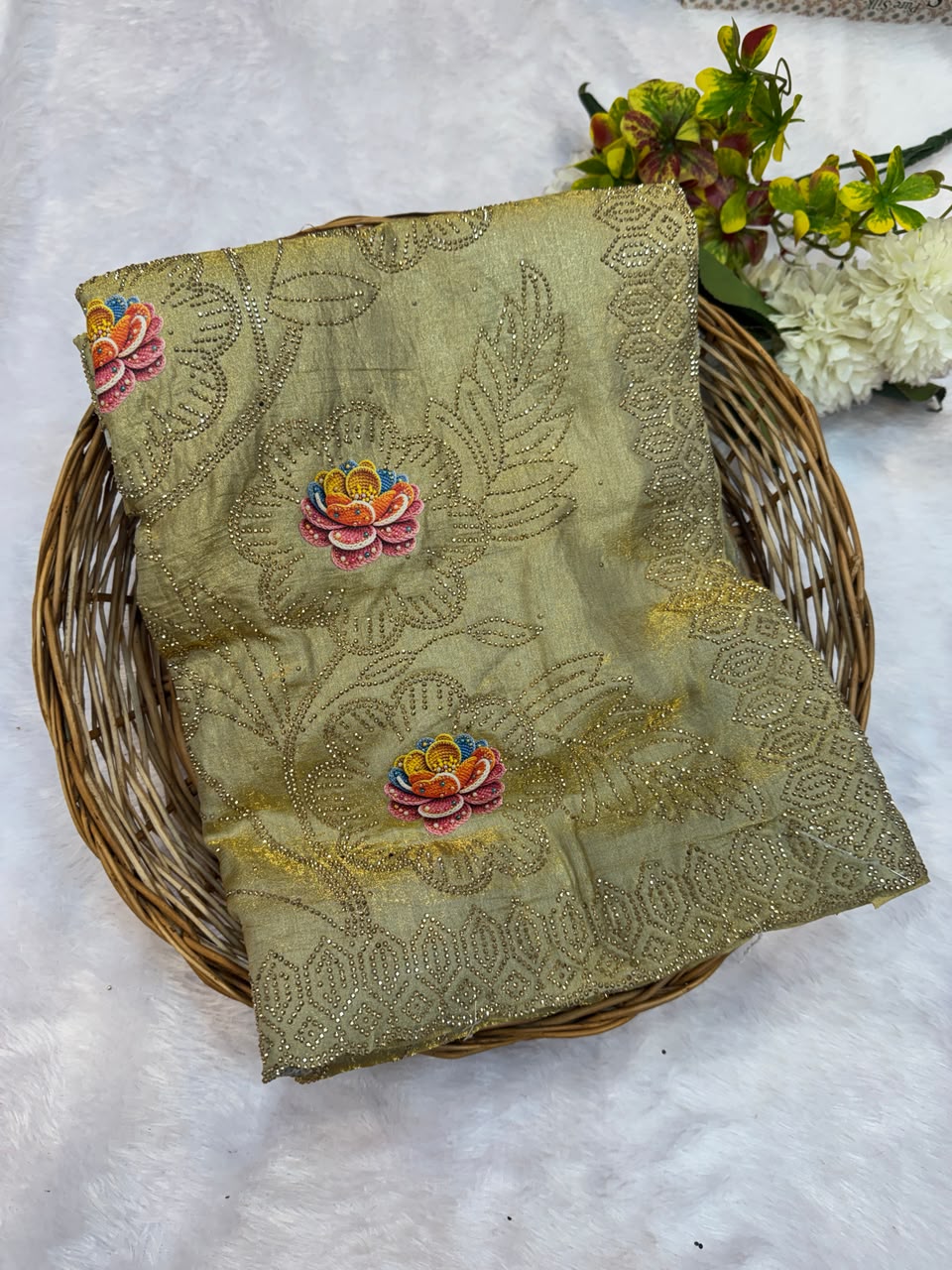 Gelory Space Silk Saree | Print & Stone Work | BSS54