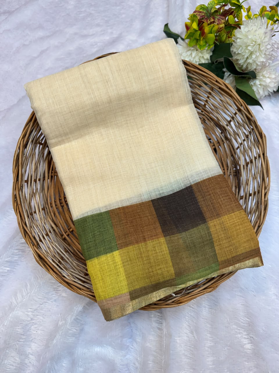 Madras Checks Fancy Cotton Saree 90E| MCC20