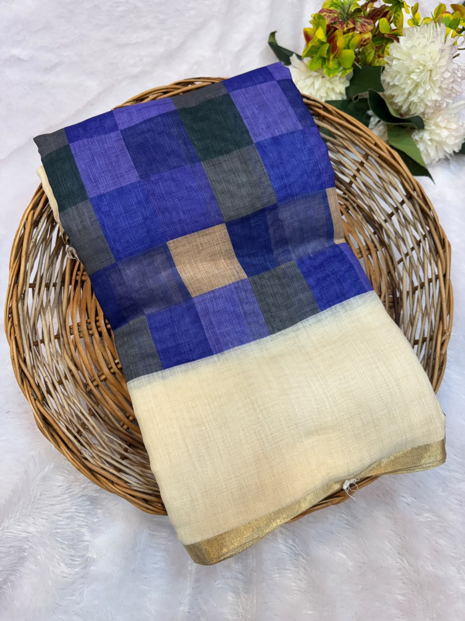 Madras Checks Fancy Cotton Saree 61B | MCC41