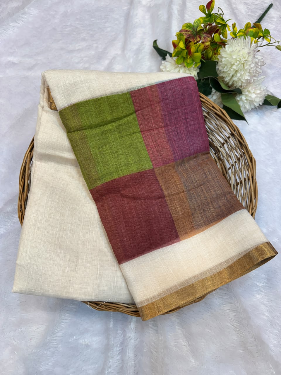 Madras Checks Fancy Cotton Saree 11C | MCC50