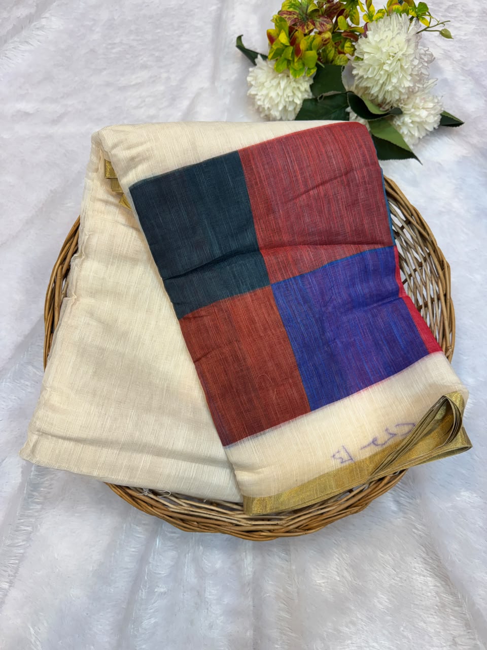 Madras Checks Fancy Cotton Saree 11G | MCC54