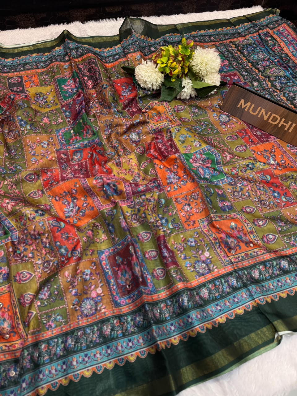Rubina Mirror Fancy Saree in Fancy Silk with decorative mirror design