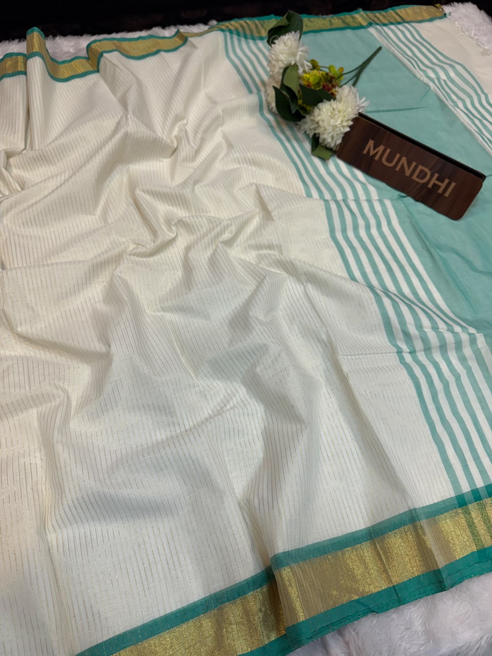 Kerala Style Kasavu Cotton Saree with Zari Design| KSC02