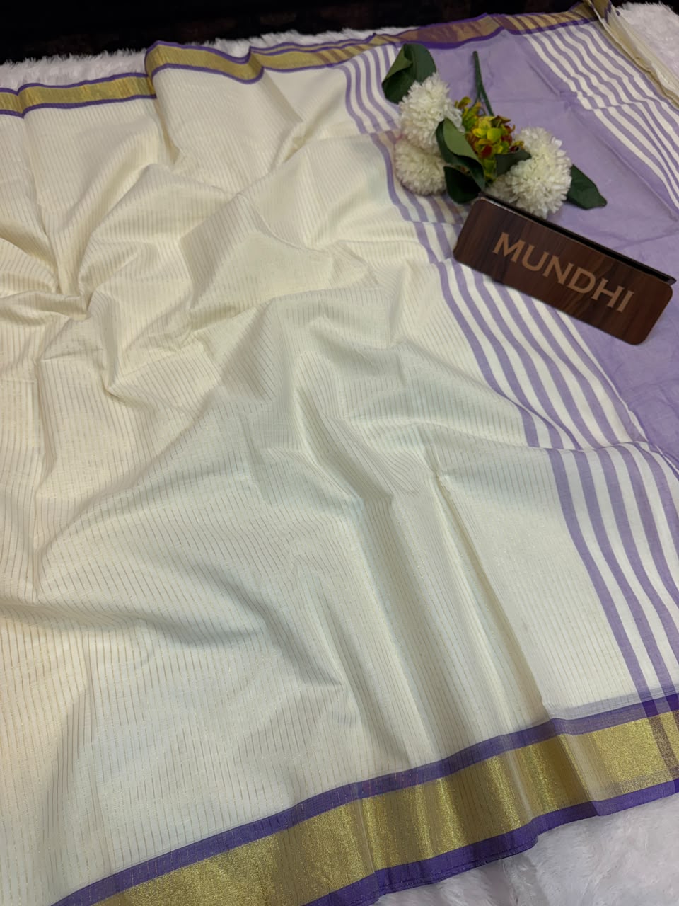 Kerala Style Kasavu Cotton Saree with Zari Design| KSC06