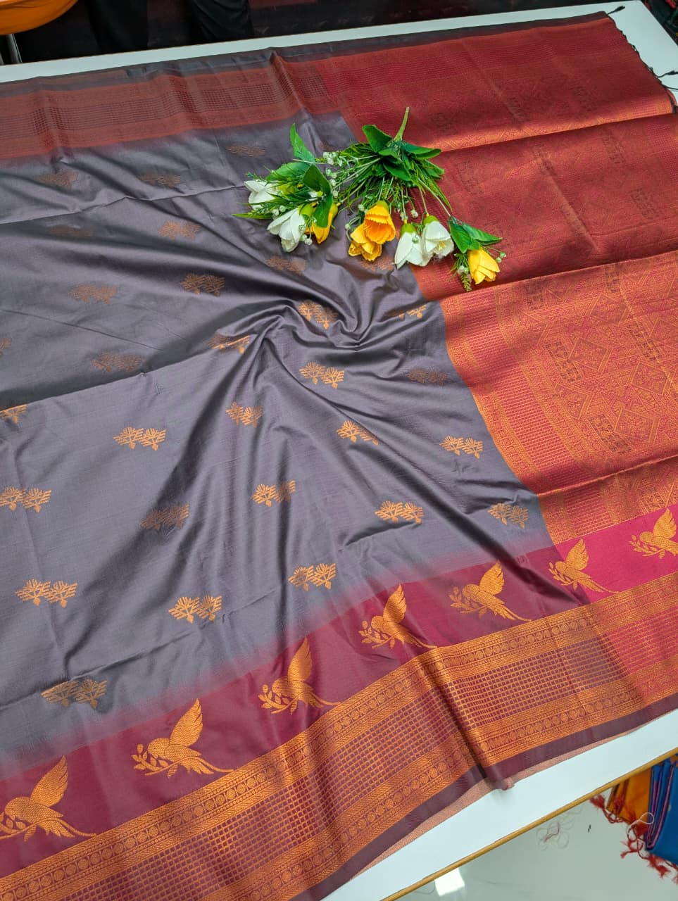 Parrot Soft Silk Saree KTM18