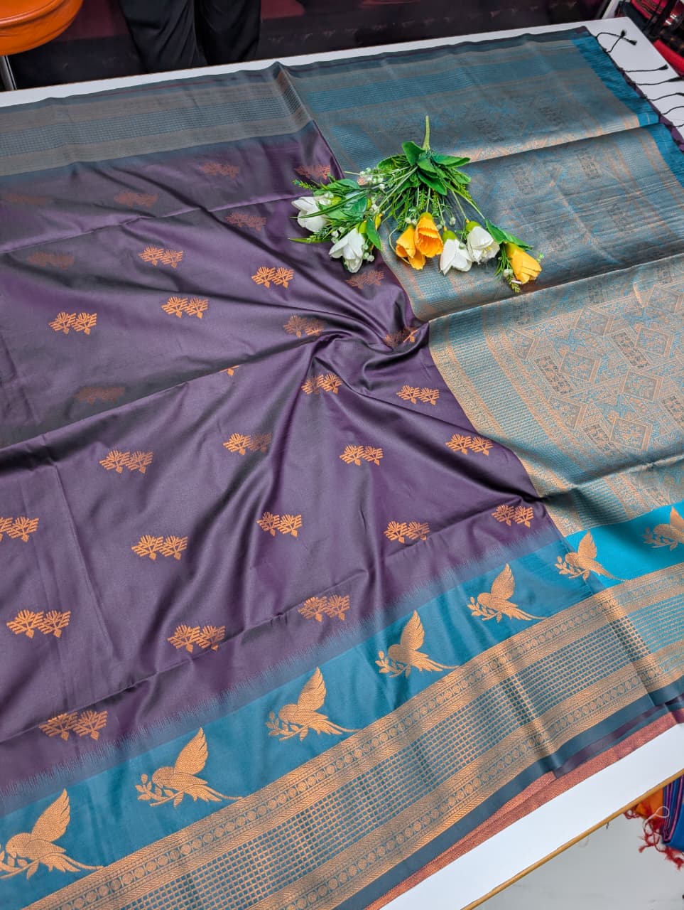Parrot Soft Silk Saree KTM17