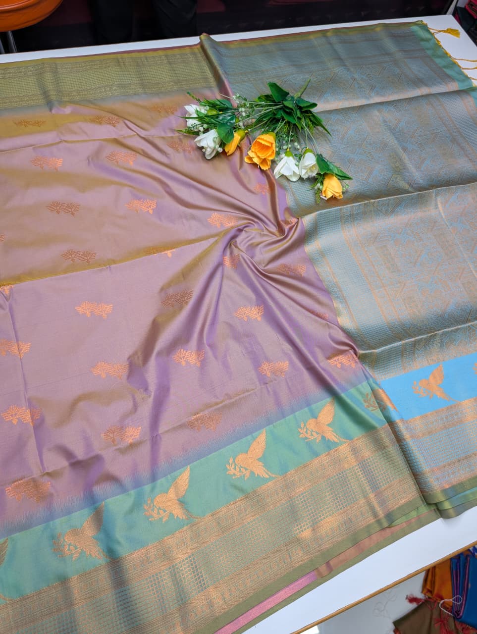 Parrot Soft Silk Saree KTM15