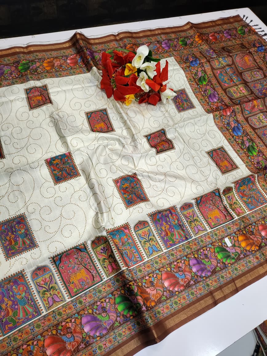 Kalamkari Digital Print Saree G23