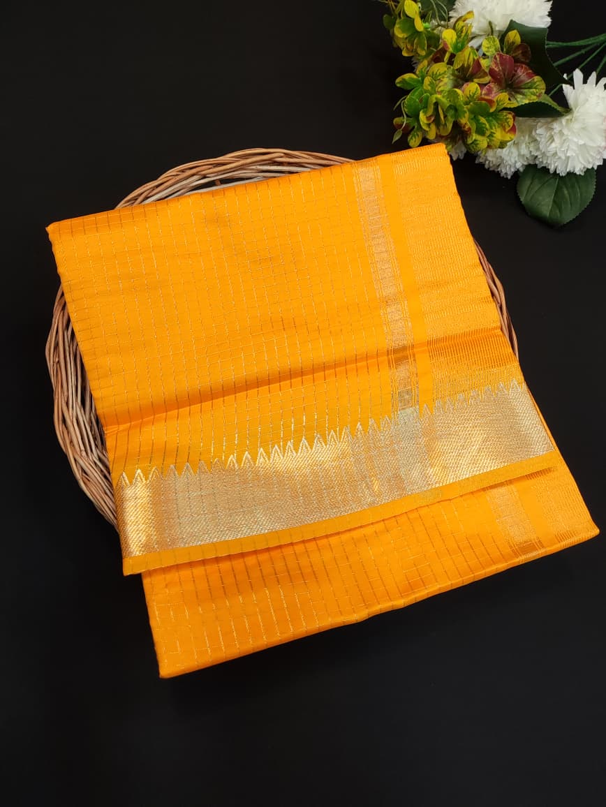 Flat 30% Offer Raw Banarasi Checks |Zari Saree | RBN11-Limited Quantity