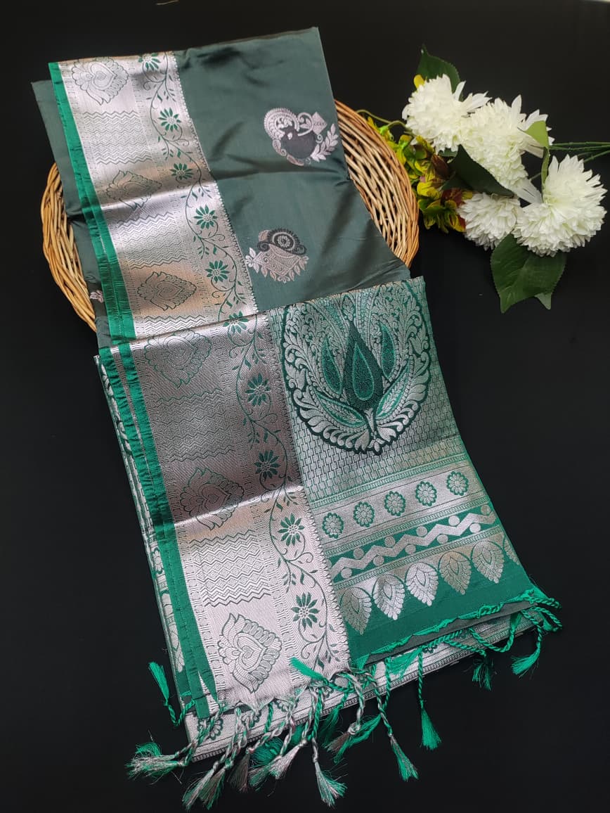 Semi Pure Art Silk Saree with elegant zari work for wedding wear
