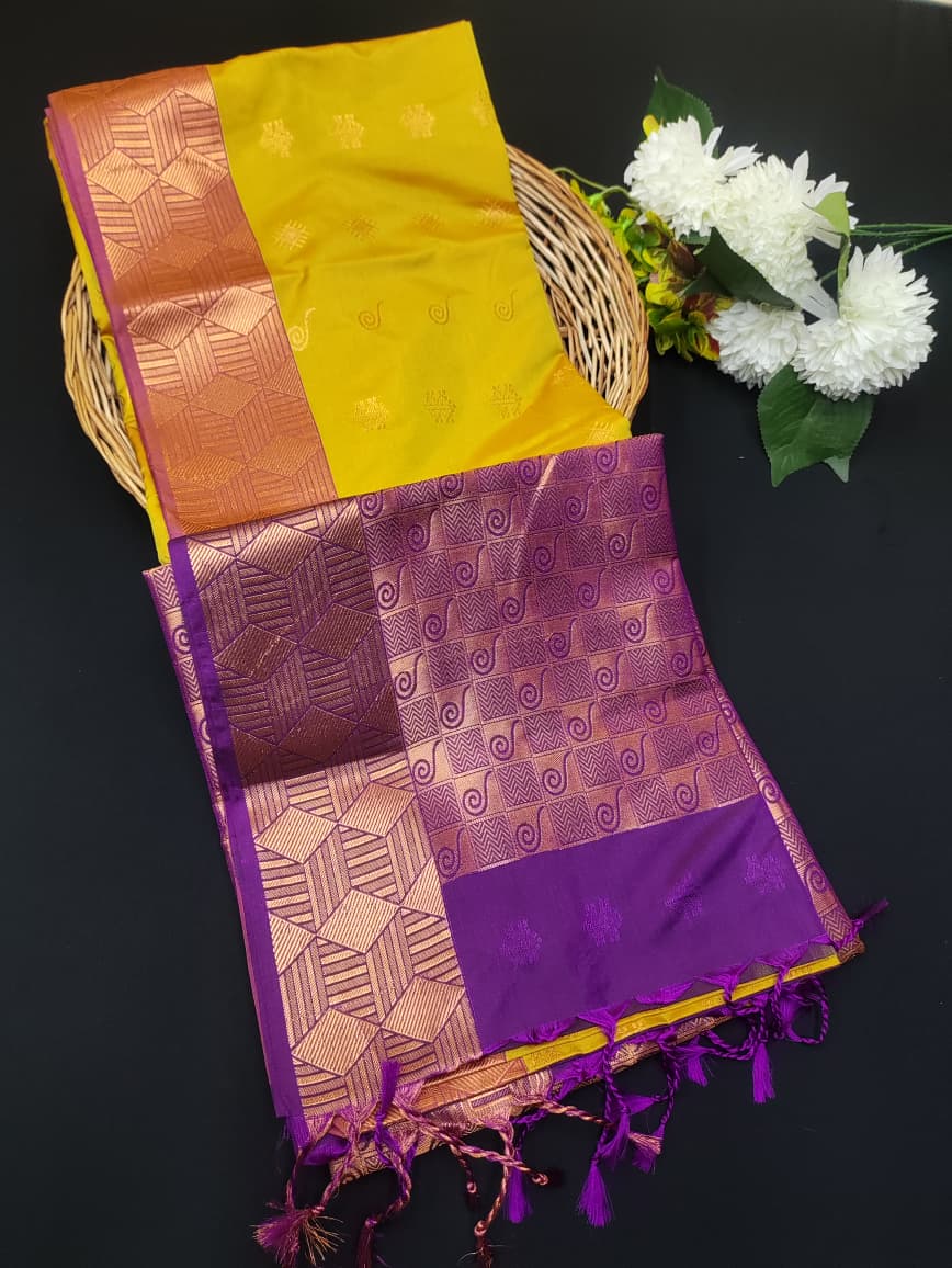 Semi Pure Art Silk Saree with elegant zari work for wedding wear