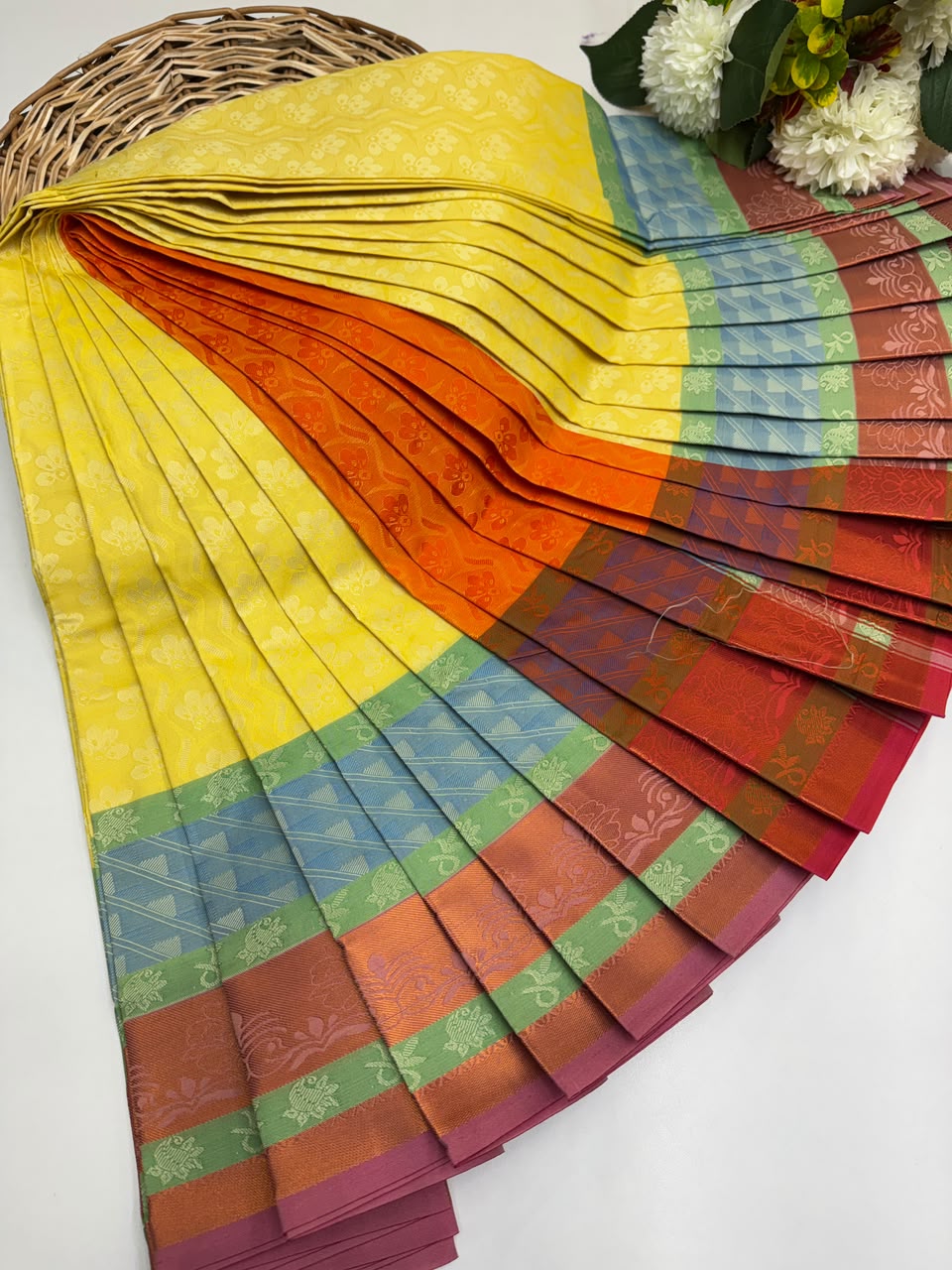 Premium Poontamil Soft Silk Saree with Jacquard Blouse for Festival Wear