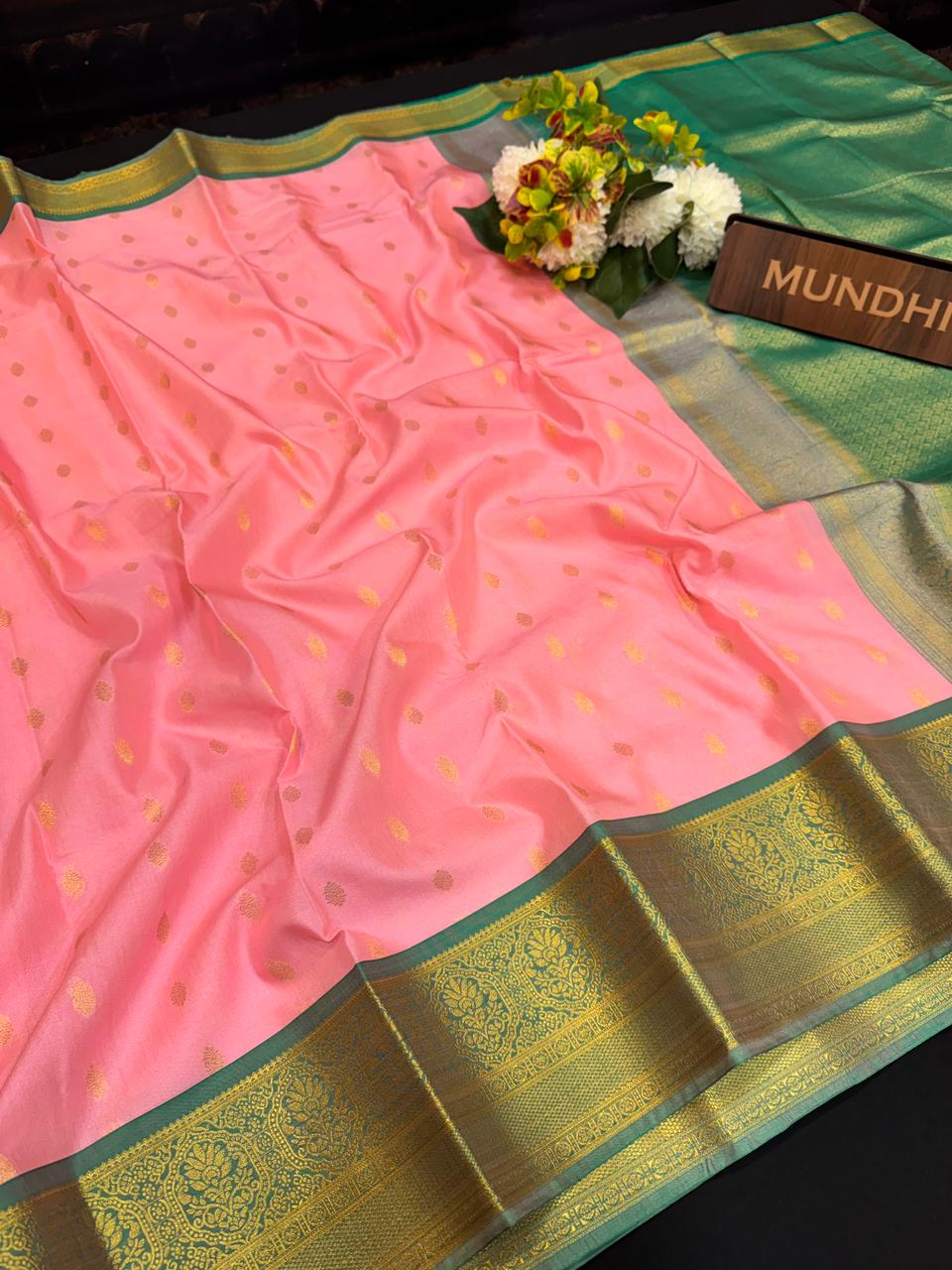 Vegan Silk Saree with |Zari Work for Women| VG15