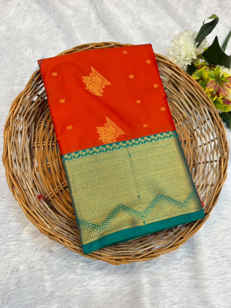Mild Damage Semi Silk Saree with elegant zari work