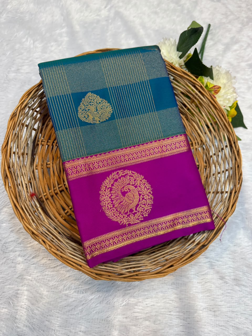 Mild Damage Semi Silk Saree with elegant zari work