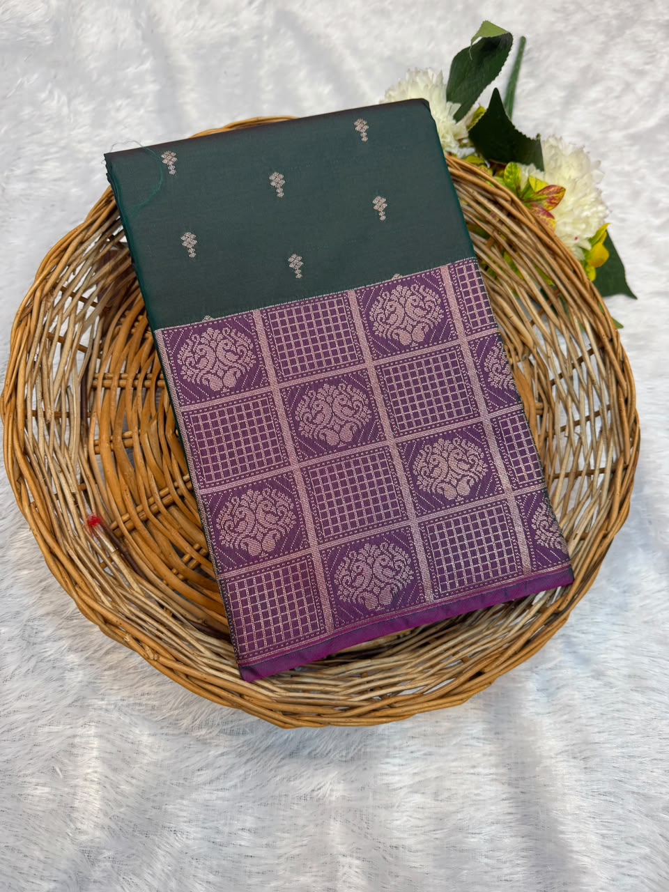Mild Damage Semi Silk Saree with elegant zari work