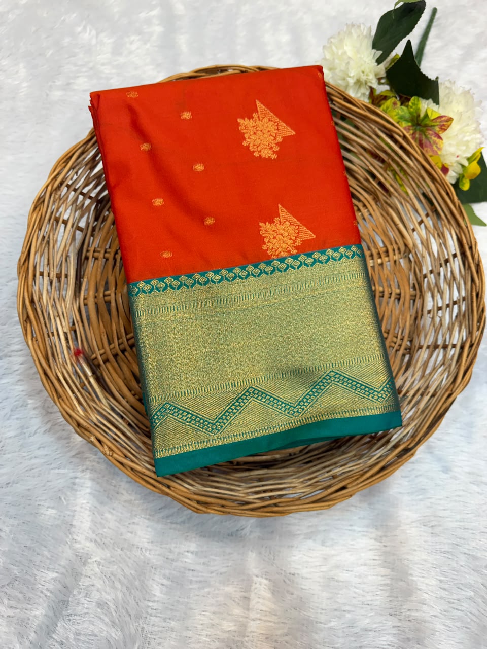 Mild Damage Semi Silk Saree with elegant zari work