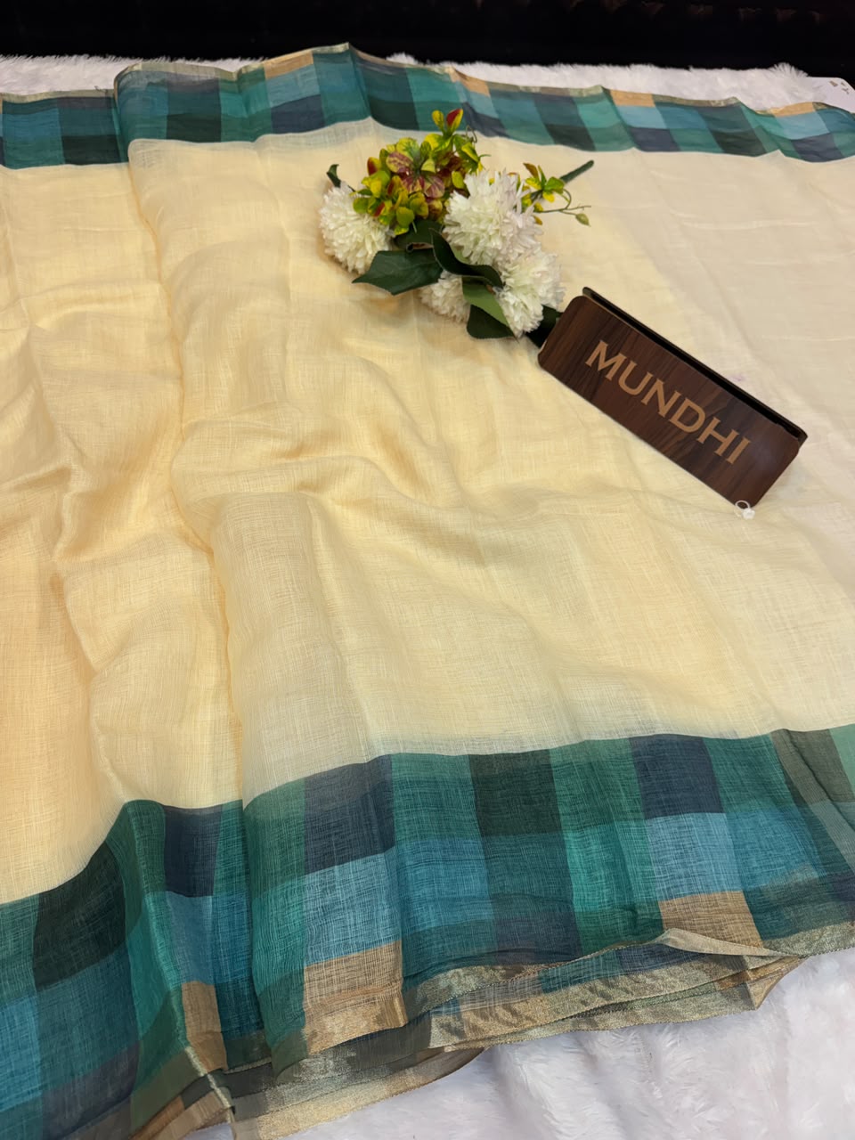 Madras Checks Fancy Cotton Saree 90G| MCC22