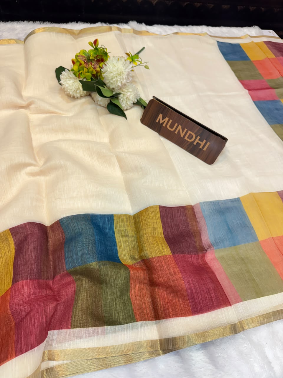 Madras Checks Fancy Cotton Saree 11F | MCC53