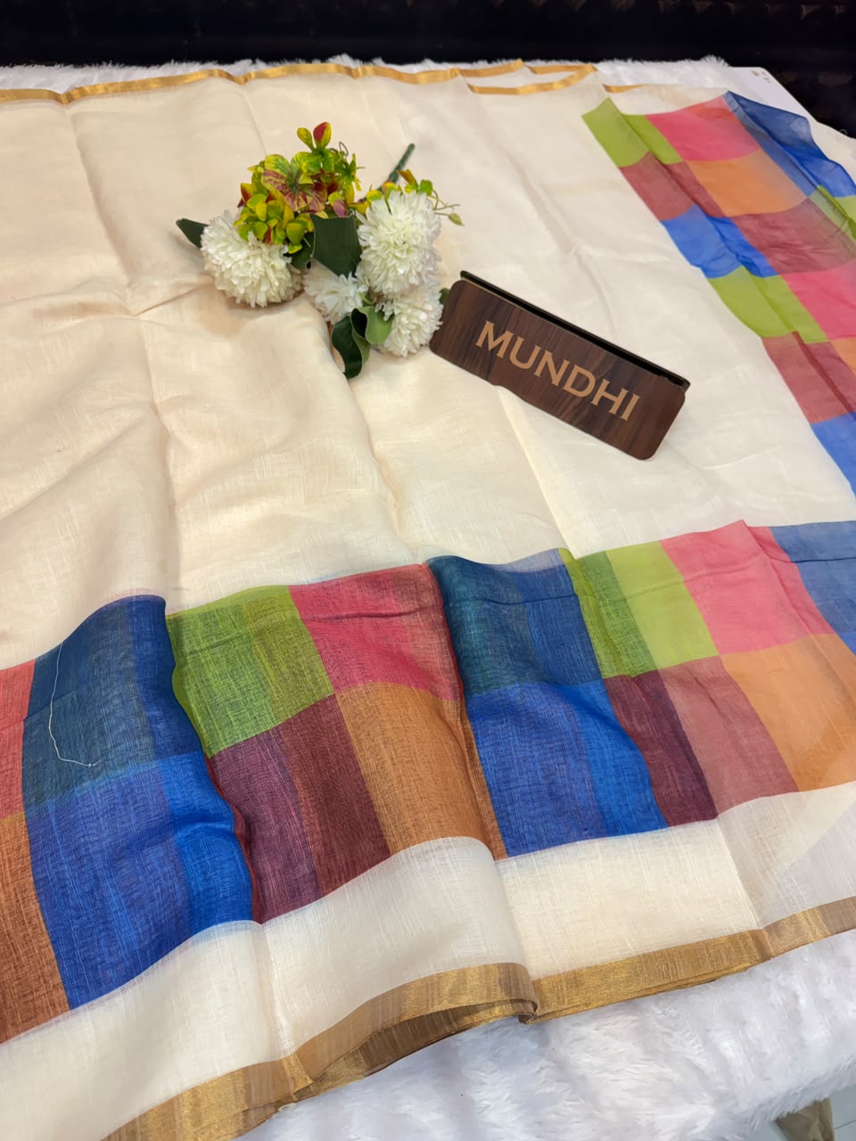 Madras Checks Fancy Cotton Saree 11C | MCC50