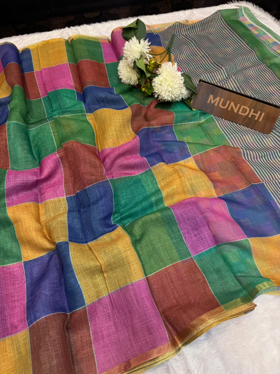 Madras Checks Fancy Cotton Saree 71H| MCC15
